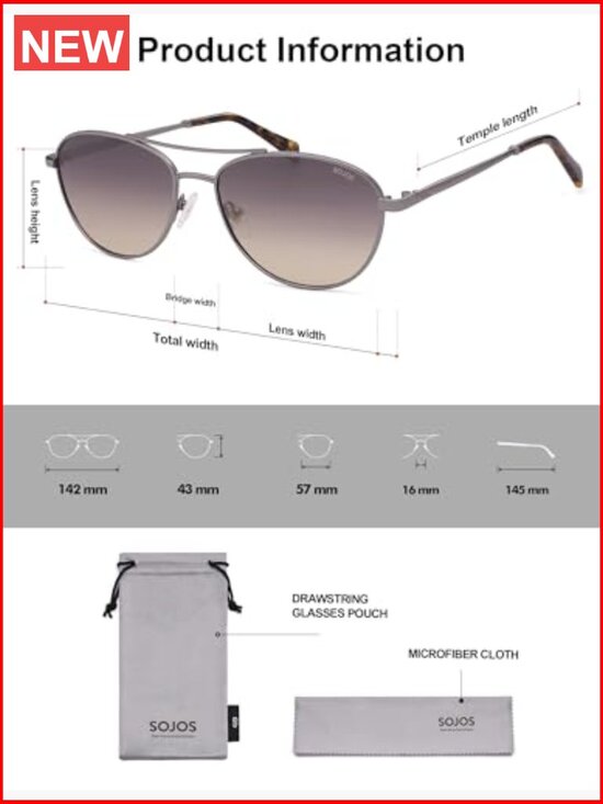 Retro Polarized Aviator Sunglasses UV Protection Unisex Vintage Style main image 4